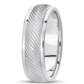 14K Gold Mens Fancy Weavy Wedding Band (7mm)