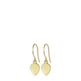 18K Gold Small Flat Lotus Petal Earrings