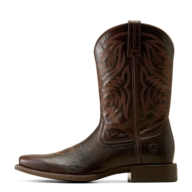 Ariat Men's Sport Herdsman Burnished Chocolate Square Toe Cowboy Boots 10050990