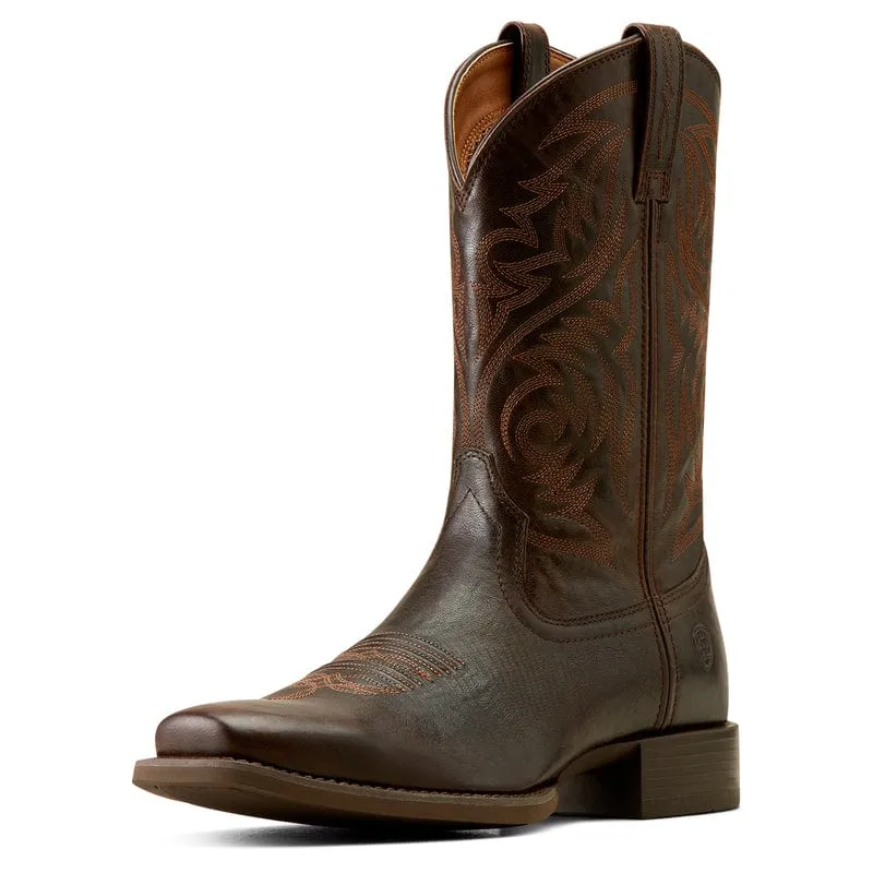 Ariat Men's Sport Herdsman Burnished Chocolate Square Toe Cowboy Boots 10050990