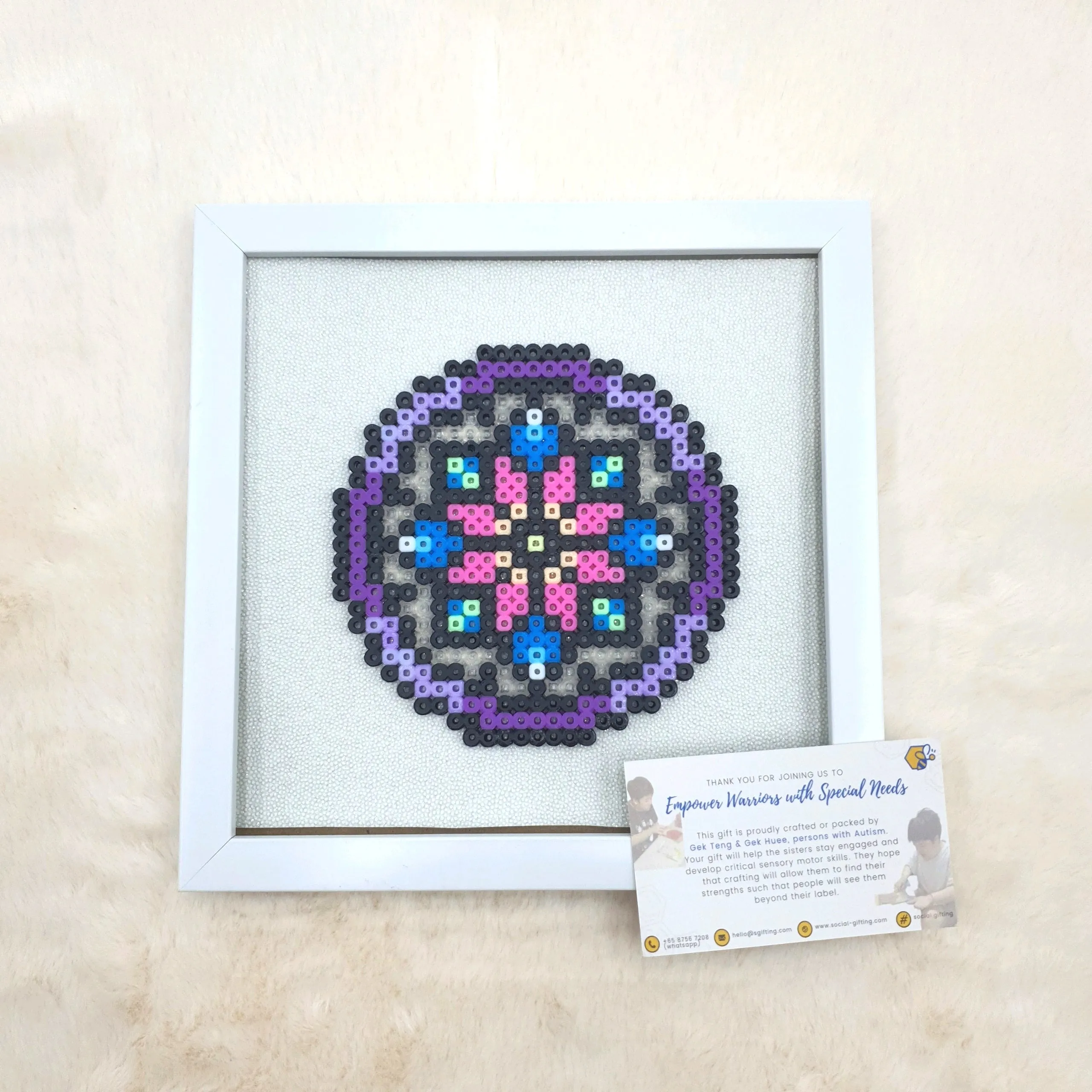 Assorted Hama Beads with Wooden Frame (20 x 20cm)