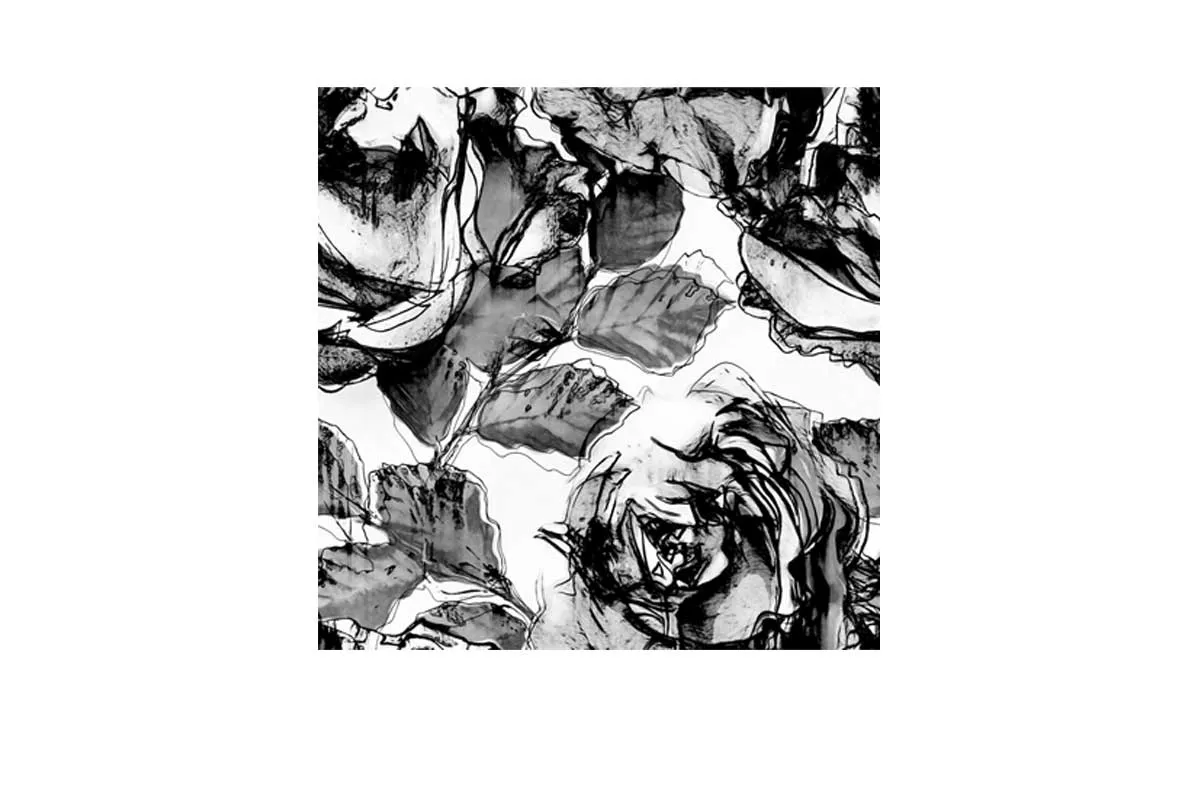 Black and White Watercolor Roses | Canvas Wall Art Print