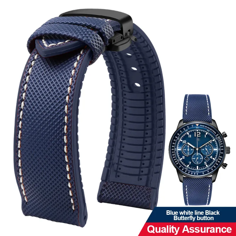 Breathable Rubber Canvas Watch Strap