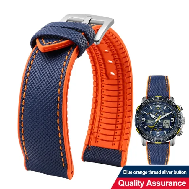 Breathable Rubber Canvas Watch Strap