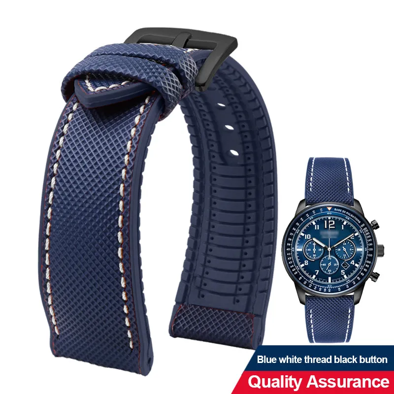 Breathable Rubber Canvas Watch Strap