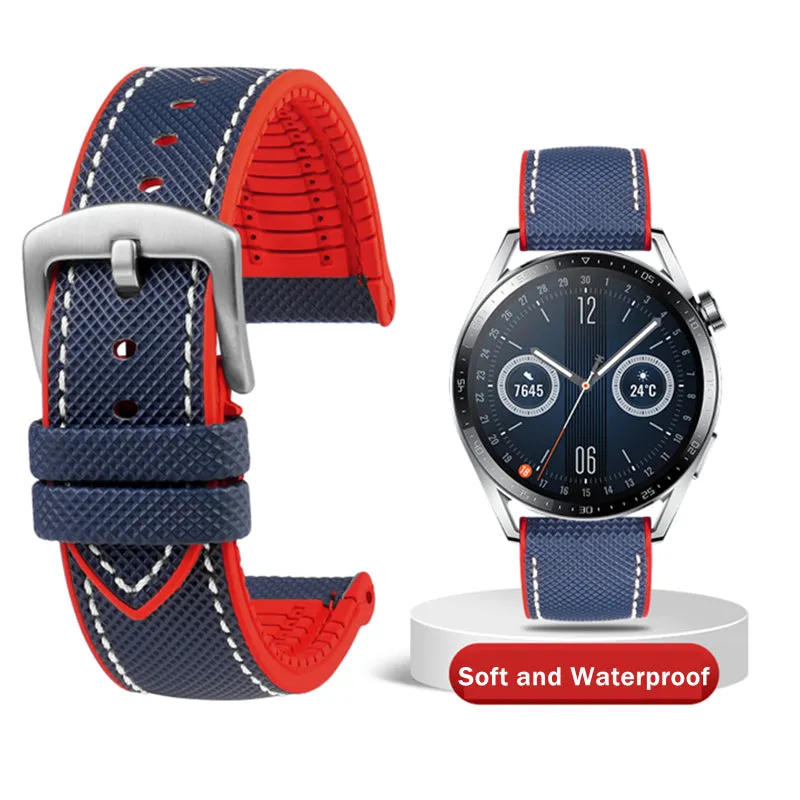 Breathable Rubber Canvas Watch Strap