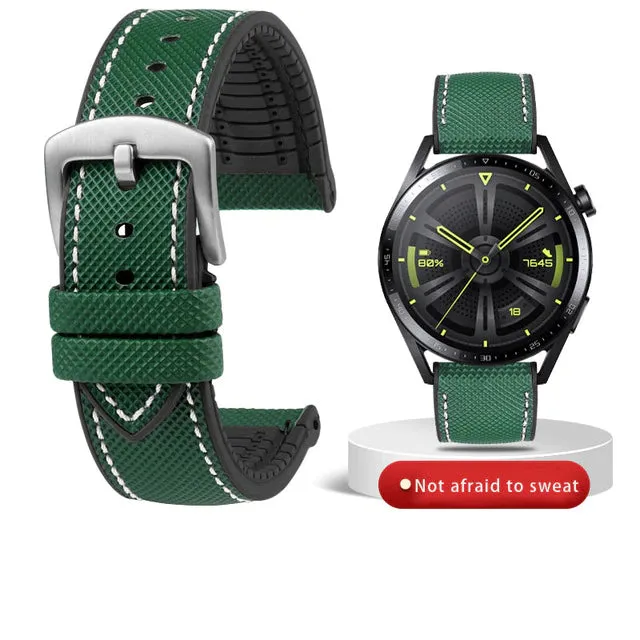 Breathable Rubber Canvas Watch Strap