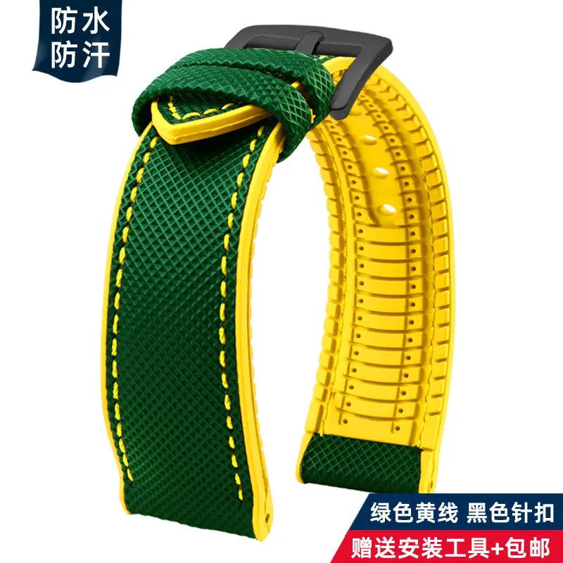 Breathable Rubber Canvas Watch Strap