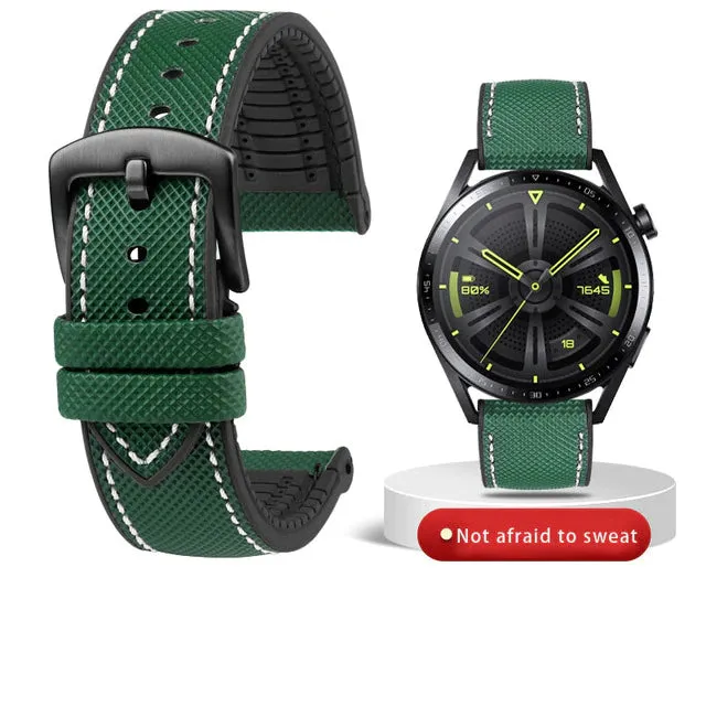 Breathable Rubber Canvas Watch Strap