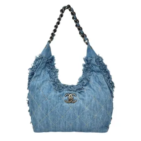 Chanel Denim Fringe Hobo