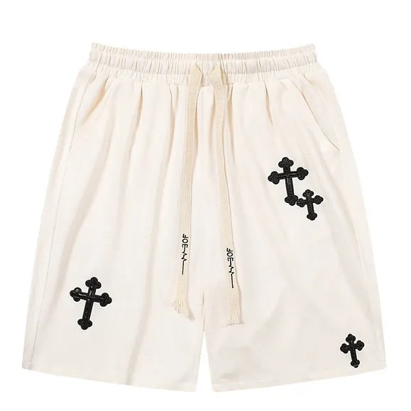 Crucible | Goth Inspired Embroidered Sports Shorts