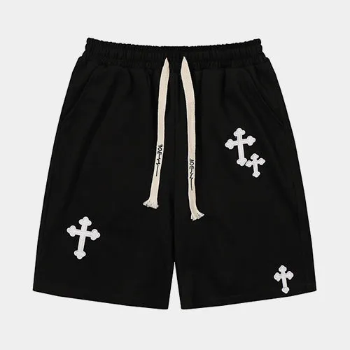 Crucible | Goth Inspired Embroidered Sports Shorts