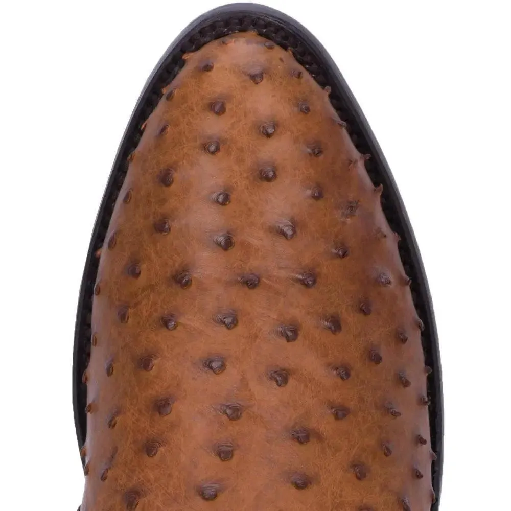 Dan Post  Saddle Brown-Chocolate Tempe Full Quill Ostrich Boot DP2323