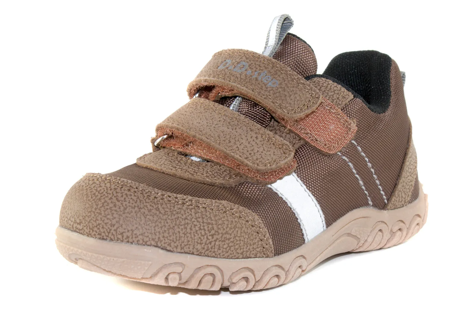 D.D. Step little kid boy waterproof double strap shoes chocolate brown size US 13-4