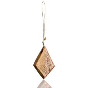 Diamond Christmas Decoration - Wood & Rose Glitter