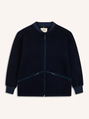 Dreghorn Fleece In Midnight Blue Italian Wool