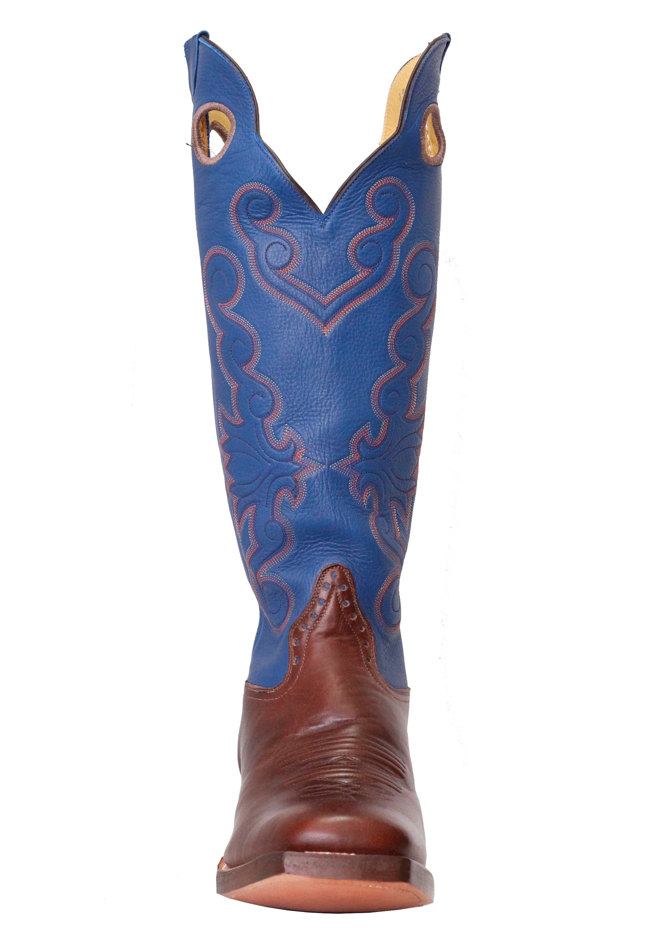 Drew's Buckaroo Chocolate Horse Blue Cowhide - #DRH216 8D