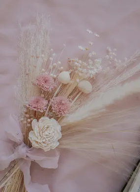 Dried & Artificial Flowers Bridal Bouquet - Off-White & Pink