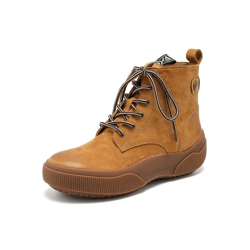 Dwarves Lace-up Combat Boot for Women in Caramel/Apricot/Grey