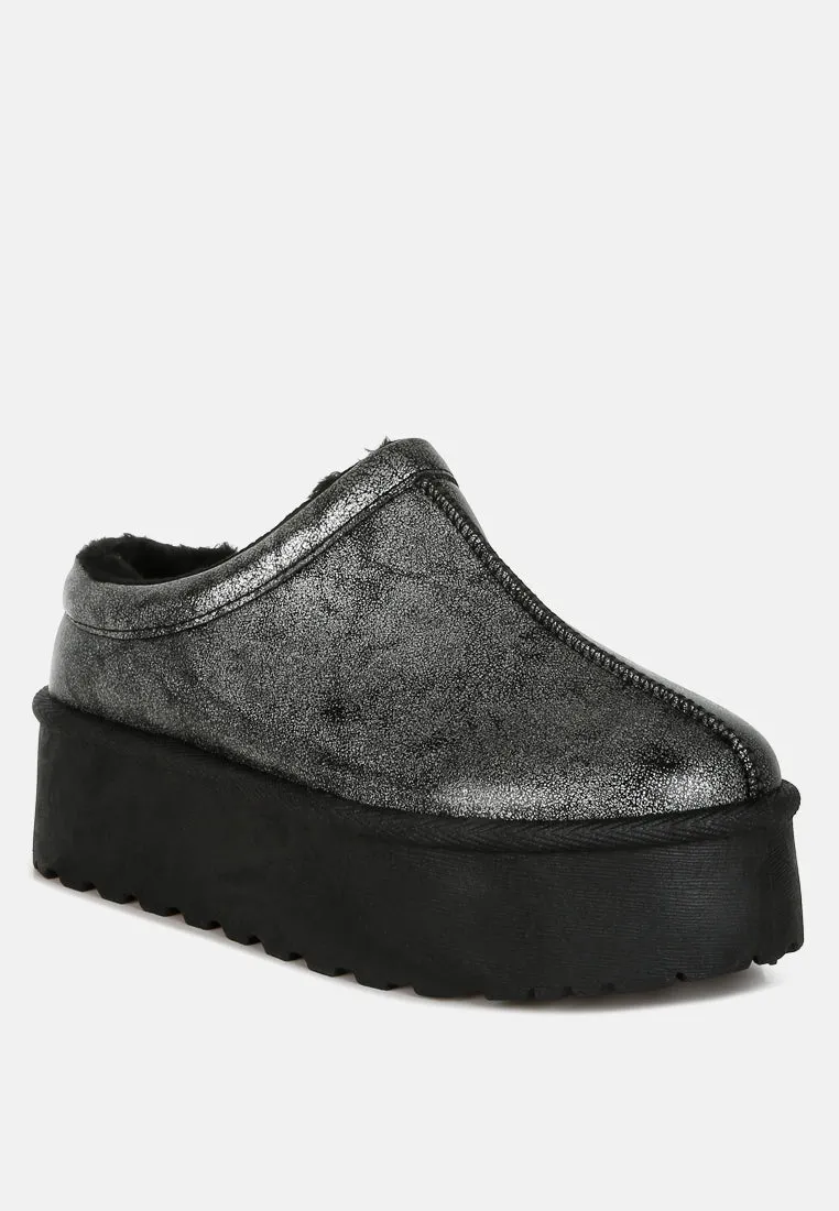 Faux Leather Platform Classic Slip-On by RUW