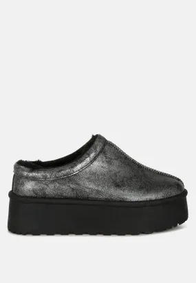 Faux Leather Platform Classic Slip-On by RUW