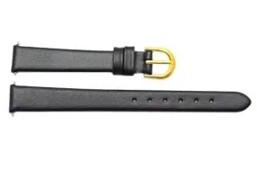 fits Timex Black Calfskin Leather 12mm Watch Band