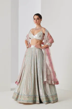 Icy Silver Bling Lehenga