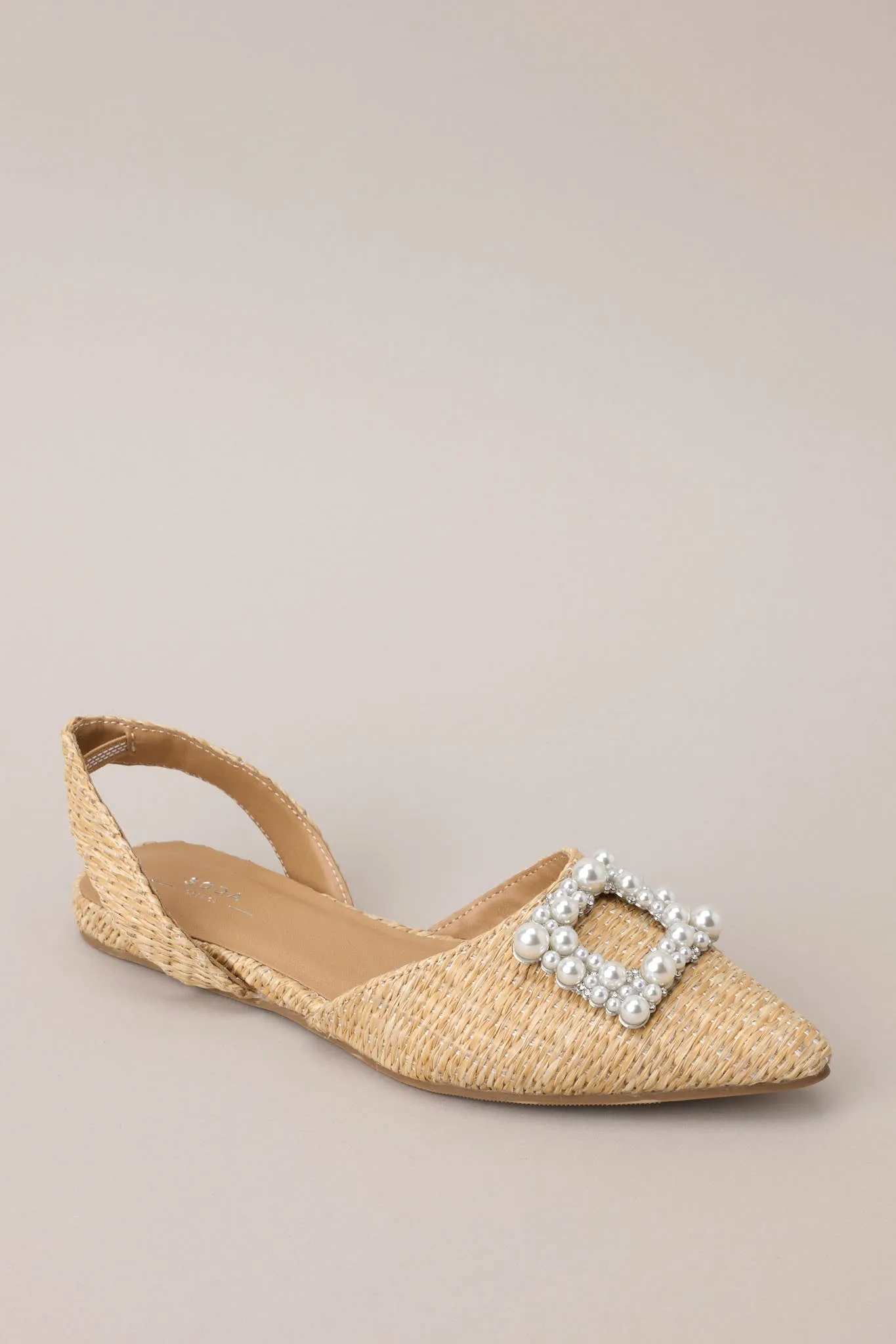 Island Elegance Raffia Pearl Flats