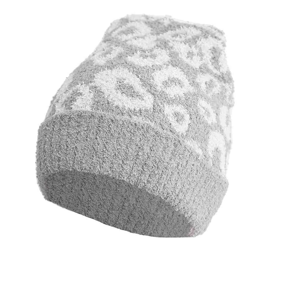 Kids Animal Patterned Beanie Hat Leopard Knit Cuff Hat