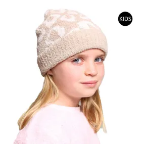 Kids Animal Patterned Beanie Hat Leopard Knit Cuff Hat