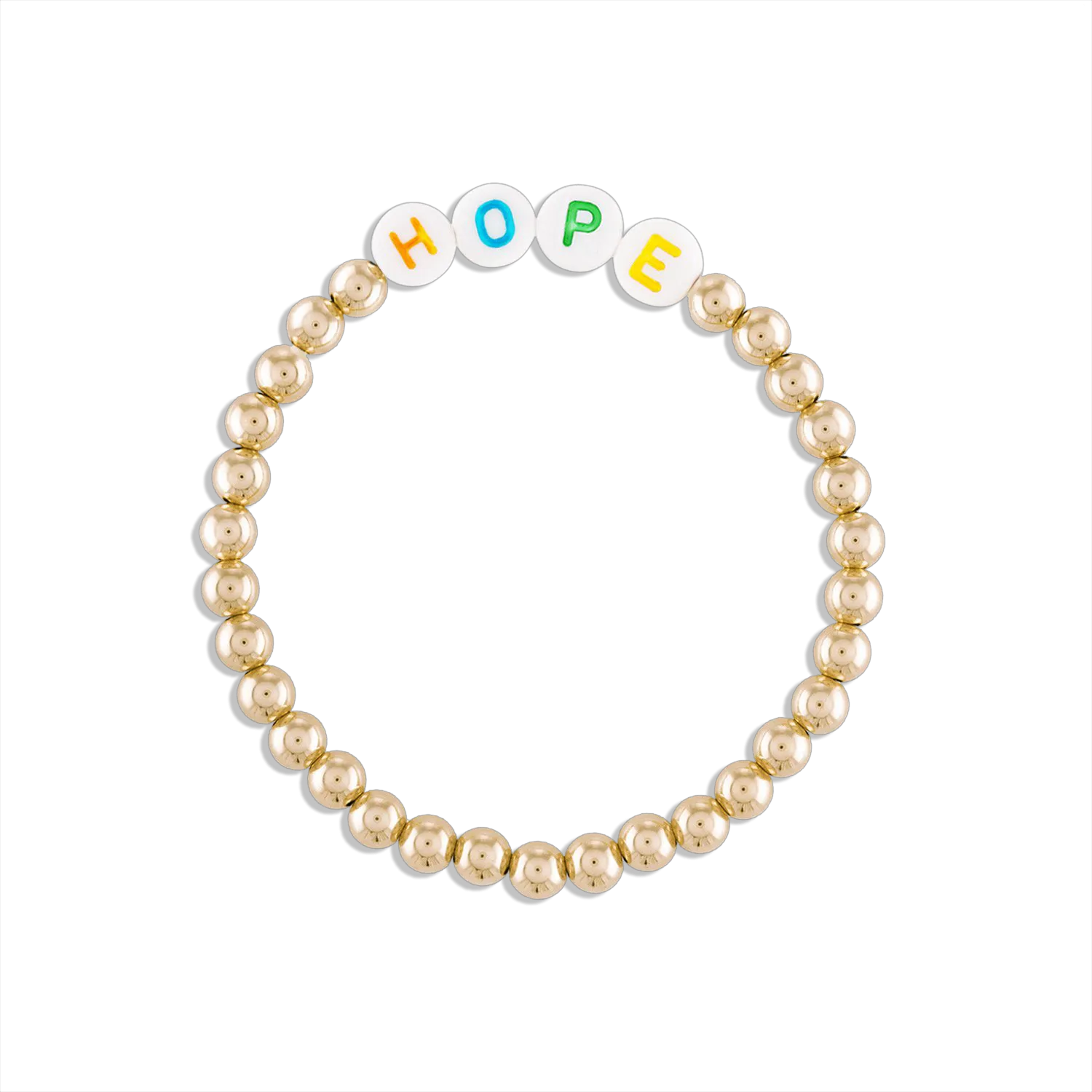 Kids Custom Word 5MM Gold Ball Bracelet