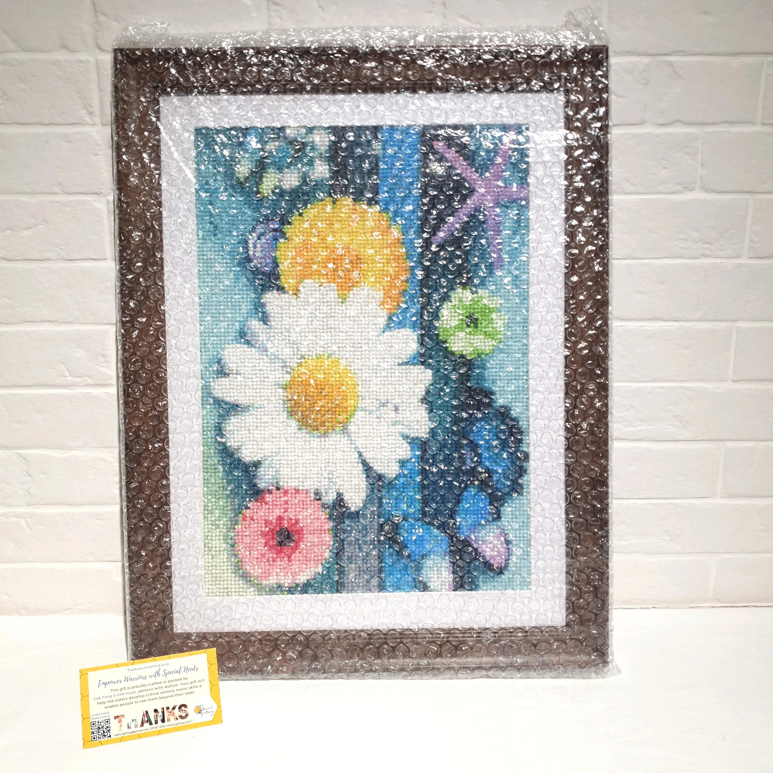 Large Daisy Diamond Art  33cm x 43cm