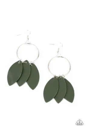 Leafy Laguna Green-Earrings