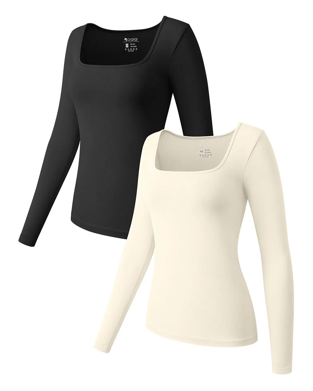 Long Sleeve Square Neck Tops