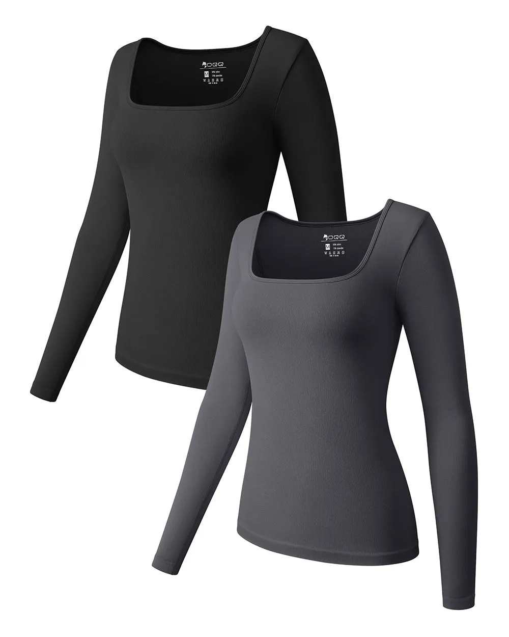 Long Sleeve Square Neck Tops