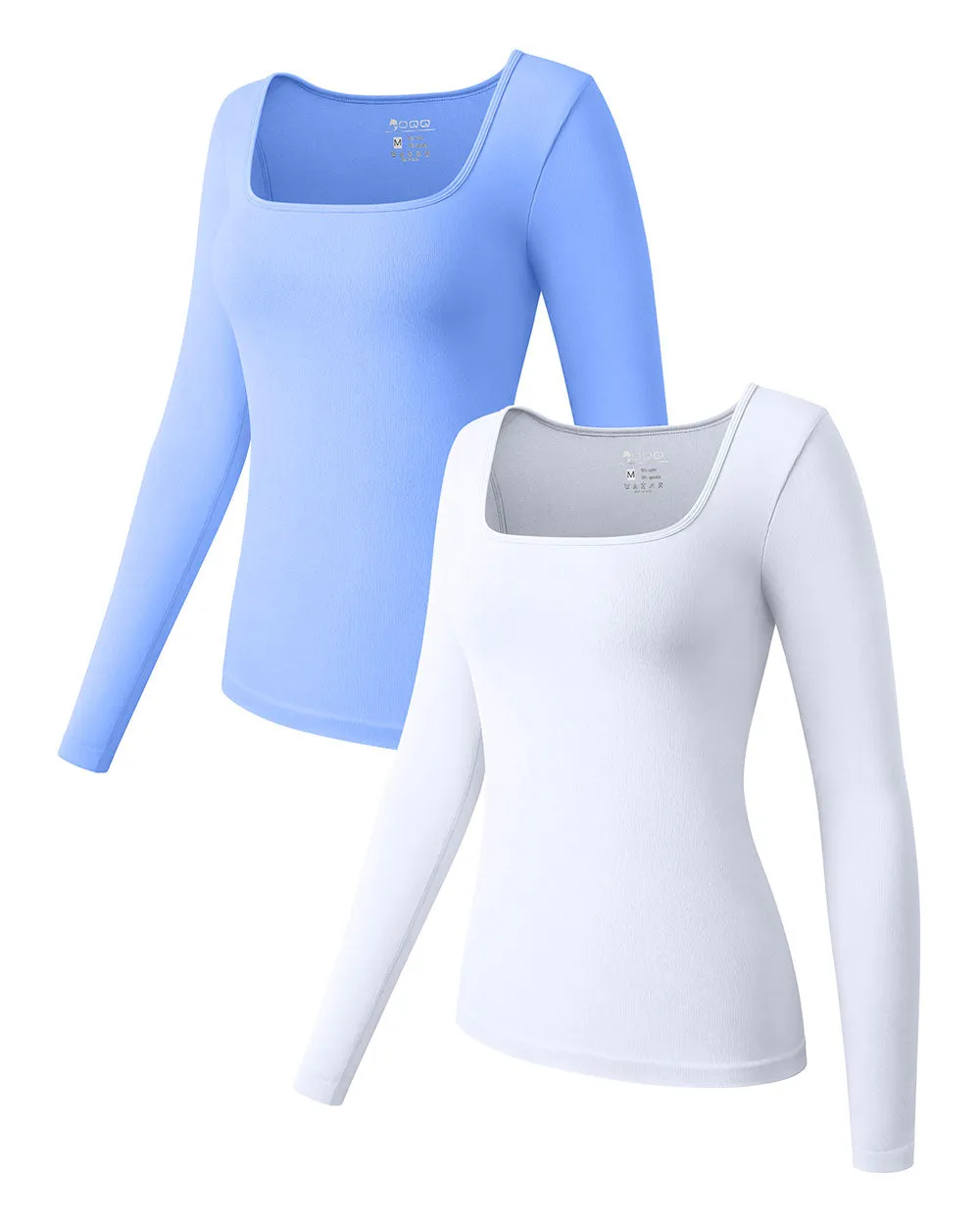 Long Sleeve Square Neck Tops