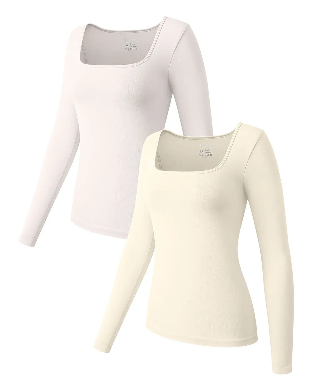 Long Sleeve Square Neck Tops