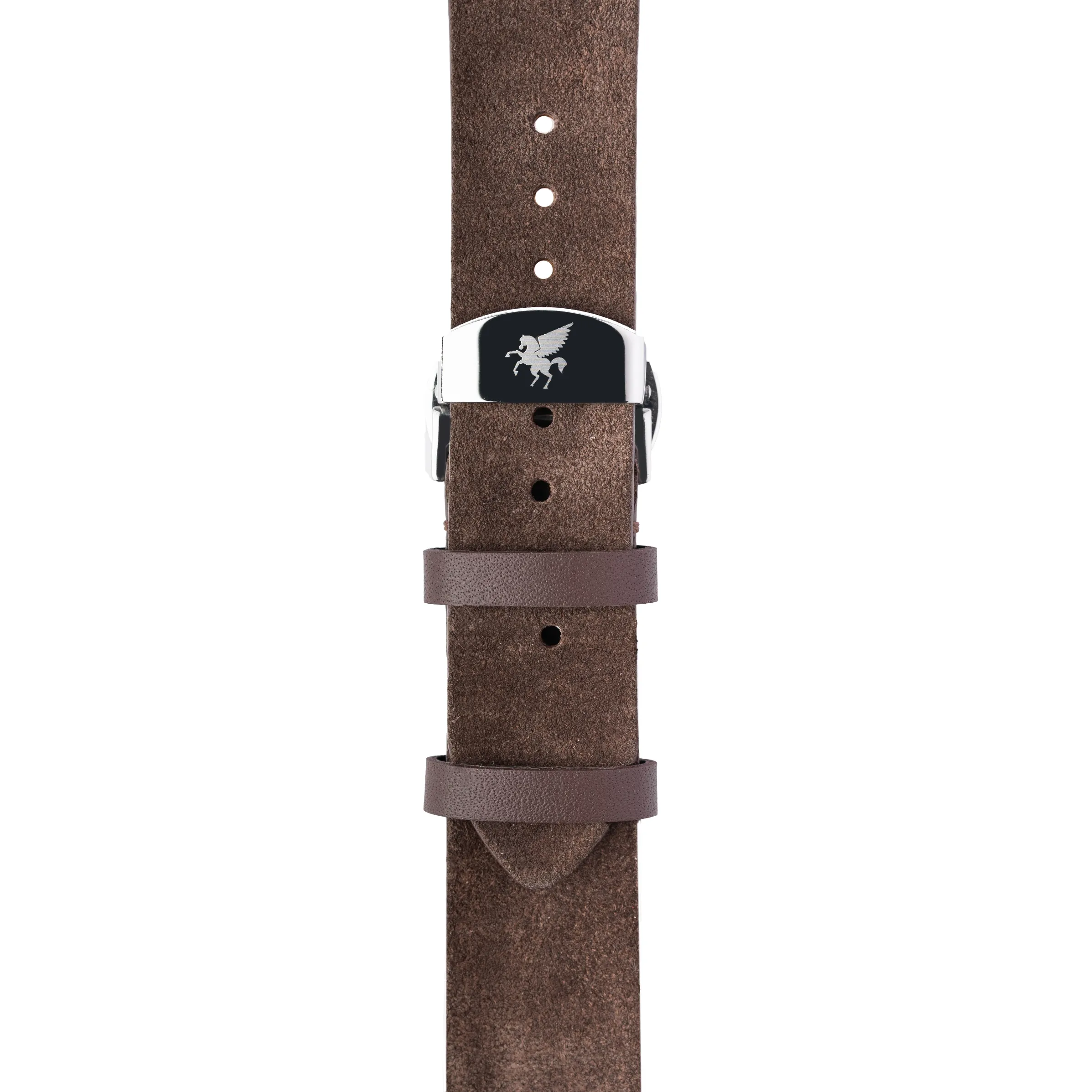 LS.04 Hazel Brown Italian Suede Leather Strap w/ Butterfly Buckle