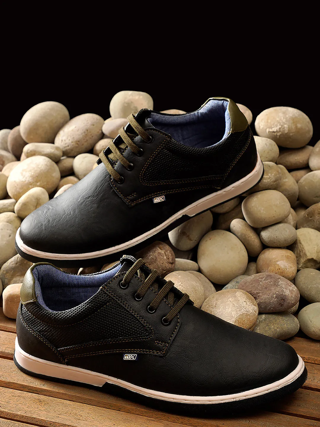 Men's Black Round Toe Lace Up Casual (IX1017)