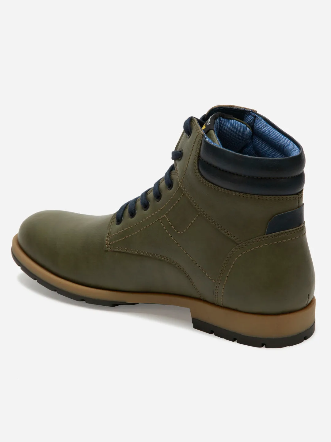 Men's Olive Round Toe High Top Boot (IX1022)