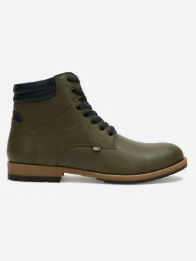 Men's Olive Round Toe High Top Boot (IX1022)