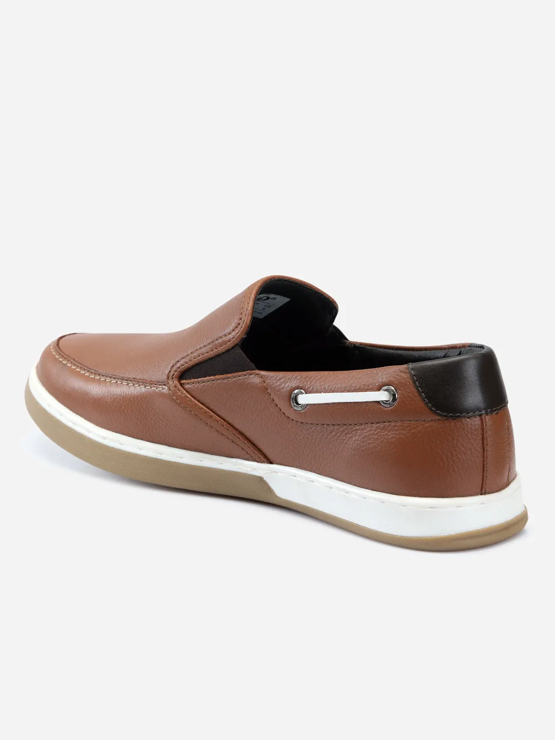 Men's Tan Plain Toe Slip On Casual (ID3035)