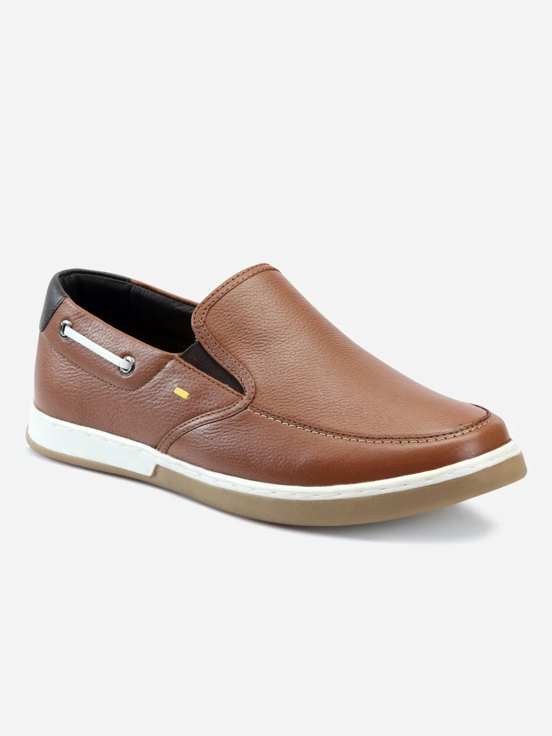 Men's Tan Plain Toe Slip On Casual (ID3035)