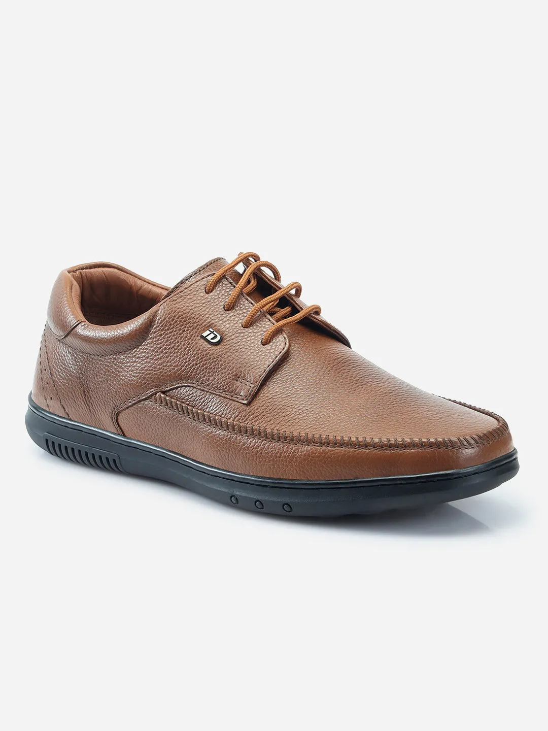 Men's Tan Regular  Moc Toe Lace Up Semi Formal (ID2150)