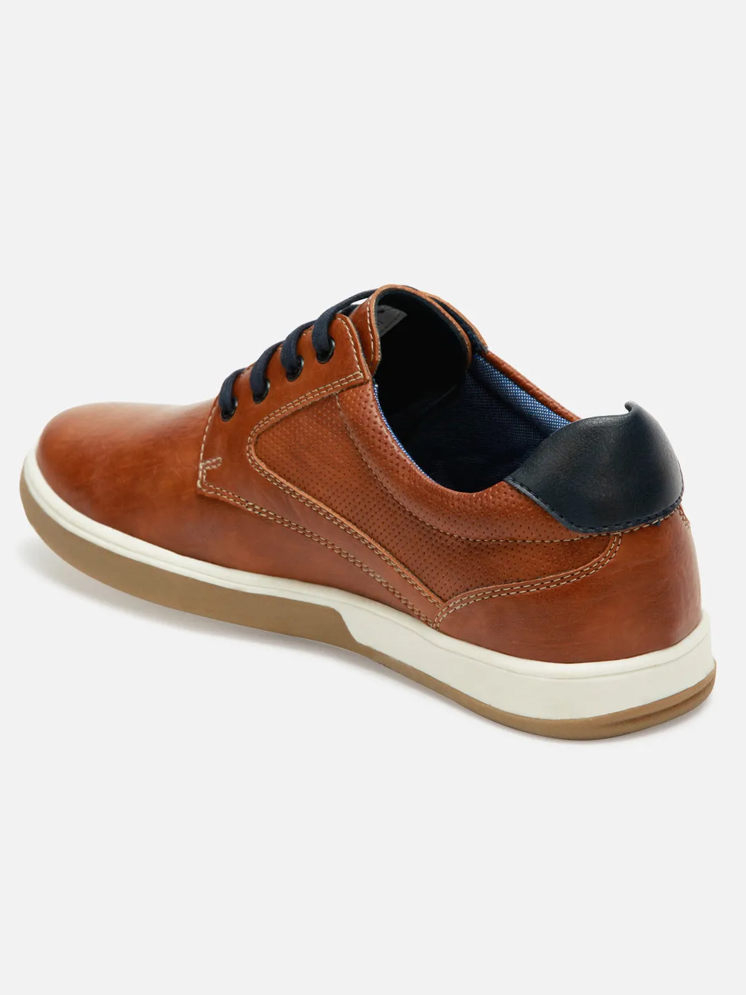 Men's Tan Round Toe Lace Up Casual (IX1017)