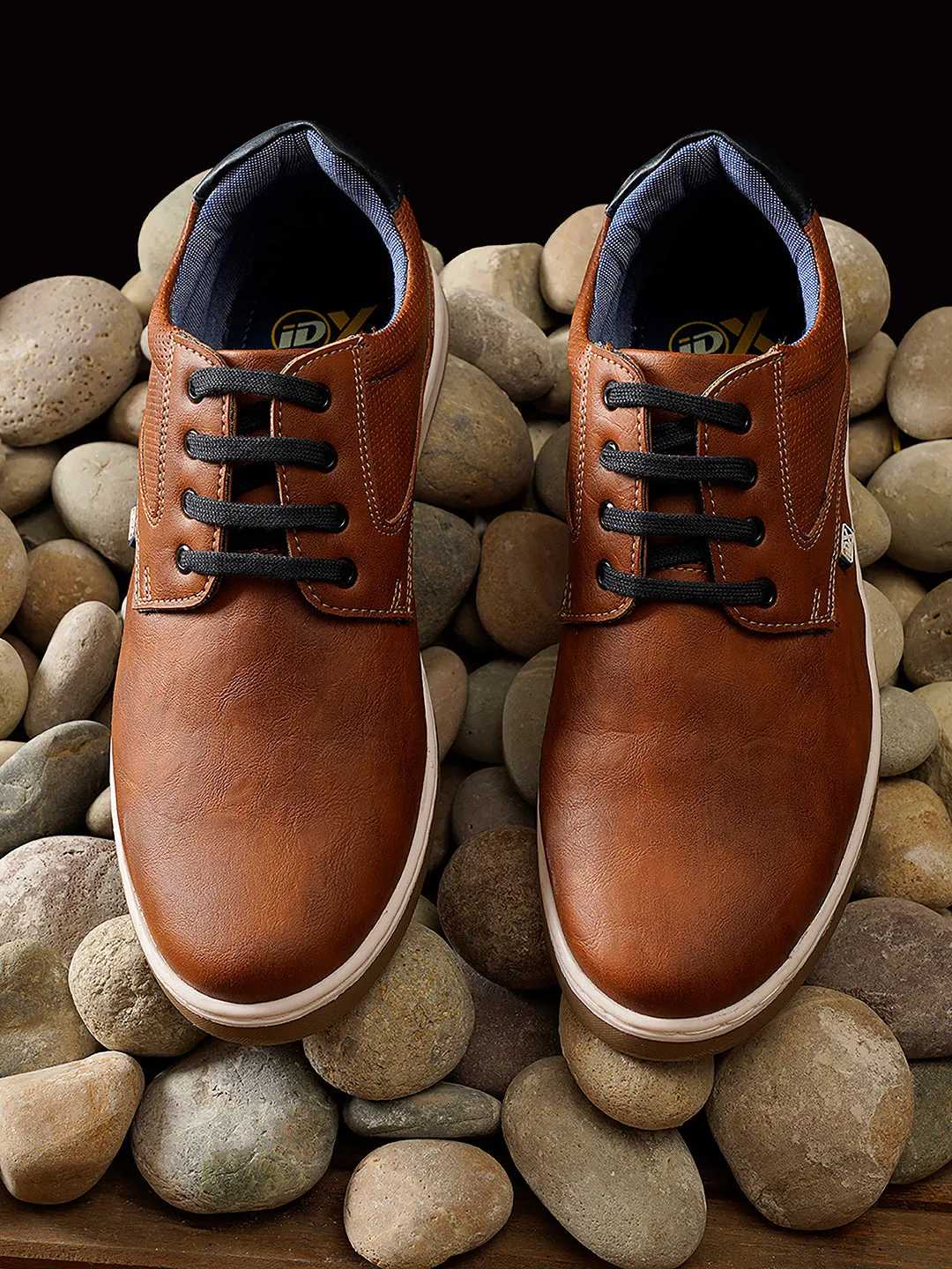 Men's Tan Round Toe Lace Up Casual (IX1017)