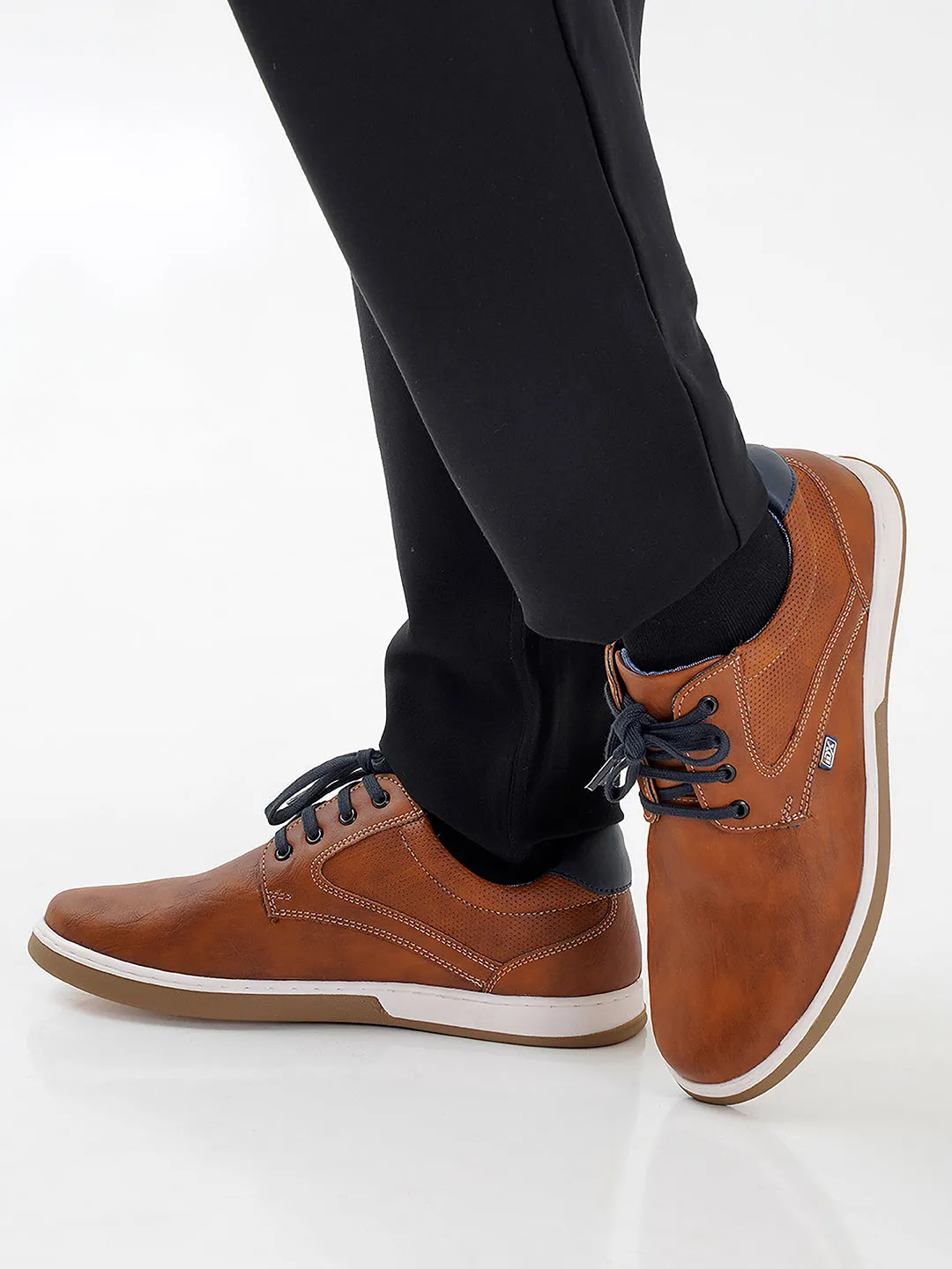 Men's Tan Round Toe Lace Up Casual (IX1017)