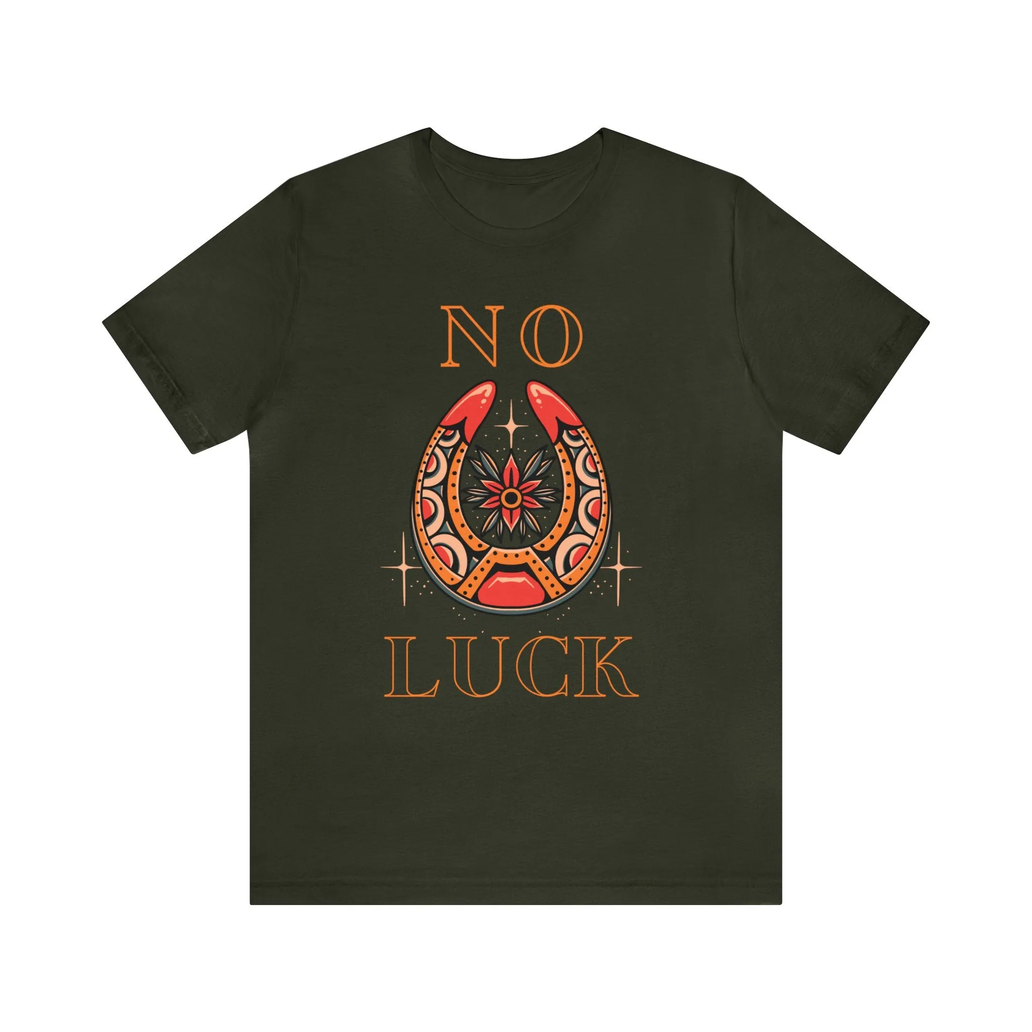 No Luck Tattoo T-shirt / Traditional Tattoo Tee Shirt / Punk Rock Clothing Tshirt Rockabilly Psychobilly Freak Goth