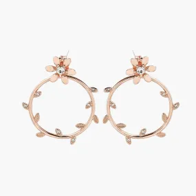 Pretty Petal Flat Hoop Earrings