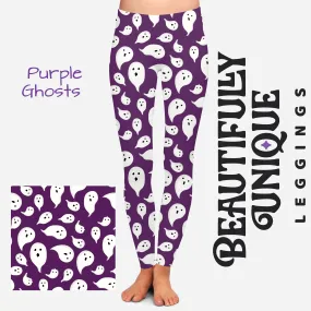 Purple Ghosts (Exclusive) - High-quality Handcrafted Vibrant Leggings